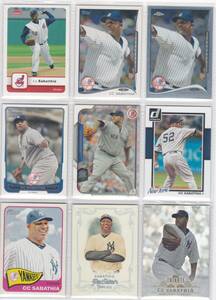 9枚セット! C.C. SABATHIA (INDIANS/YANKEES) TOPPS BASEBALL CARDS