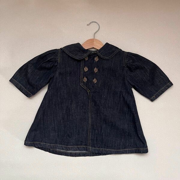 美品 monbebe denim sailor onepiece