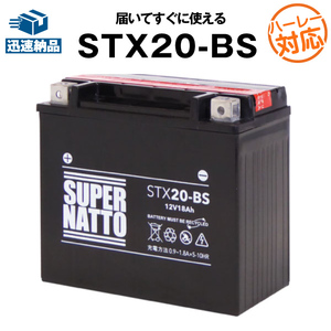 平日２４時間以内発送！【新品、保証付】バイクバッテリー STX20-BS (液入済) スーパーナット 【65991-82 65991-82A 65991-82B 互換】184