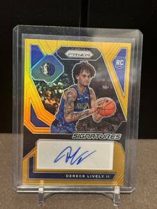 【希少 10枚限定】 2023-24 Panini Prizm Dereck Lively II Gold Rookie Signatures Auto 直筆サイン RC ルーキー