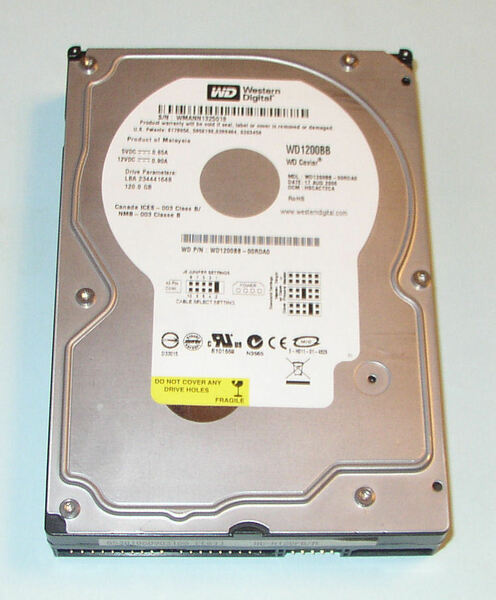 ◎Western Digital：WD1200BB 内蔵型3.5インチハードディスク(120GB) Ultra ATA, 7200rpm 