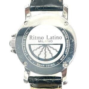 美品 稼働品 Ritmo Latino Stella D3EL20GS ブラック クォーツ 腕時計 デイト クロコダイルレザー ドームガラス ステラ リトモラティーノの画像9