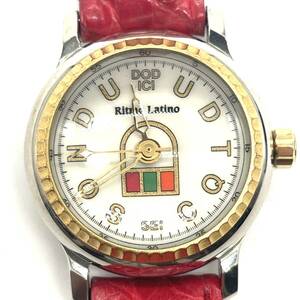  operation goods Ritmo Latino Ritmo Latino dome glass quartz wristwatch black ko leather combination round Italy milano 