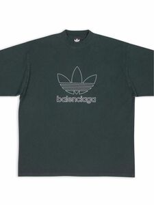 BALENCIAGA ADIDAS オーバーサイズTシャツ ダークグリーン