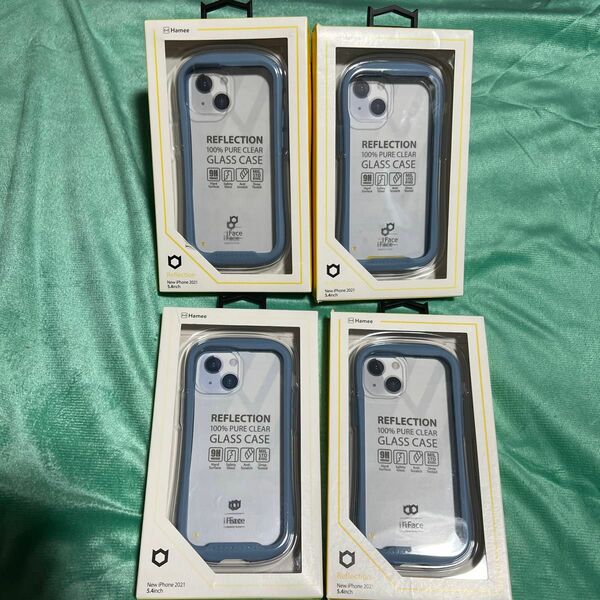 新品　iPhone 13 mini iFace Reflection 強化ガラスクリアケース 41-933084（ペールブルー）