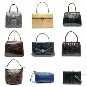 ☆良品ー美品☆ crocodile skinクロコダイル ワニ革 マットクロコダイル シャイニングクロコ バッグ など まとめて９点