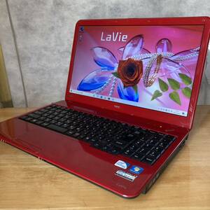 NEC ノートパソコン　LaVie S　15.6インチ　windows10 再セットアップ済　赤　注あり