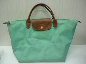 LONGCHAMP Long Champ nylon tote bag rup rear -ju handbag green *⑤