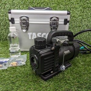 中古品 イチネン TASCO オイル逆流防止弁付 ウルトラミニシングルテージ 真空ポンプ TA150SVの画像1