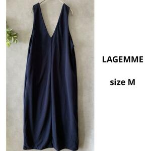 LAGEMME ネイビージャンパースカート 夏以外 バックスリット ポケット左右