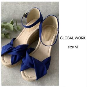 GLOBAL WORK Wedge подошва сандалии синий голубой ... jute 