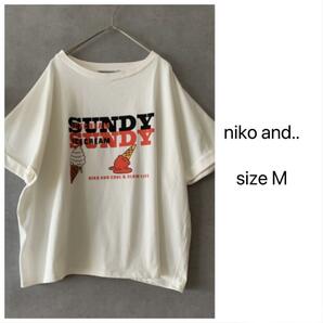 niko and.. アイスクリーム柄Tシャツ しっかり生地