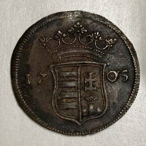 19 ハンガリー 古銭 硬貨 コレクション Hungary 10 Poltura KM# 264.1 1705の画像2