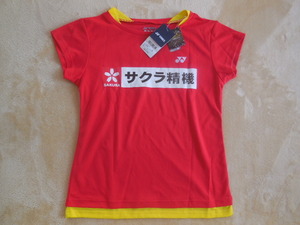 * new goods * badminton * uniform *YONEX* Yonex * size L* red × yellow * the back side seal character equipped *