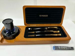 PARKER パーカー デュオフォールド ウッドデスクセット 万年筆 ペン先 18K 750 シャープペンシル ボールペン ②