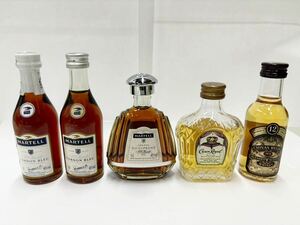  Mini bottle 5 pcs set MARTEL brandy CrownRoyal CHIVAS REGAL whisky set sale 