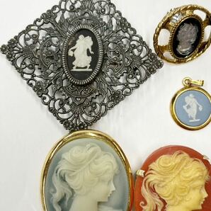 【セット】CAMEO カメオ アクセサリー 貴婦人 まとめ売りブローチ ペンダントトップ など 総重量105gの画像2