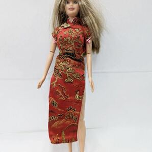 Barbie バービー人形 マテル社 インドネシア製 着せ替え人形 昭和レトロ 当時物 ビンテージ チャイナ服の画像1