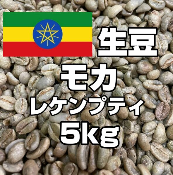 【コーヒー生豆】モカ レケンプティ エチオピア　5kg　 ※送料無料！