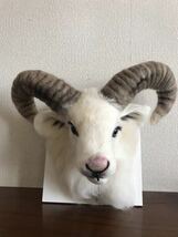 ◆羊毛フェルト アルガリ(山羊)の壁掛け フック付き_画像2
