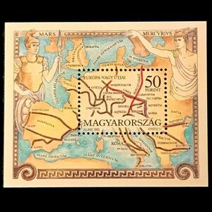 k5580 ローマ街道、ヨーロッパ地図 ハンガリー 1993年 外国切手1種 未使用【地図切手 古切手 海外切手】蒸気猫パーツ