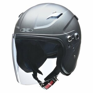 セミジェットヘルメット　X-AIR RAZZO STRADA　マットガンメタ　LL(61～62cm未満)サイズ　RAZZO STRADA MGM LL リード工業
