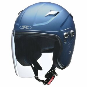 セミジェットヘルメット　X-AIR RAZZO STRADA　マットネイビー　フリー(57～60cm未満)サイズ　RAZZO STRADA MNV リード工業