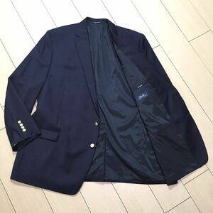 大きいサイズ ラルフ ラルフローレン 紺ブレザー Ralph Lauren ネイビー テーラード ジャケット メンズ シングル 金釦 56L 8L位 A617