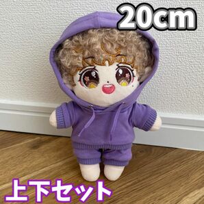 ぬい服 パーカー 20cm パーカー 上下 セット ぬいぐるみ BTS テテ 紫 パープル