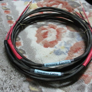 #WE【音抜け抜群 Western Electric Speaker Cable 長さ３M左右ペア】1940~50年代 単線20awg X ３本仕様　※安価製品ですがプラグサービス