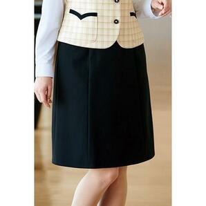 【新品】ALPHA PIER_11号_Aラインスカート（黒：ブラック）AR3856/アルファピア/かわいい会社事務服/おしゃれOL制服の画像2
