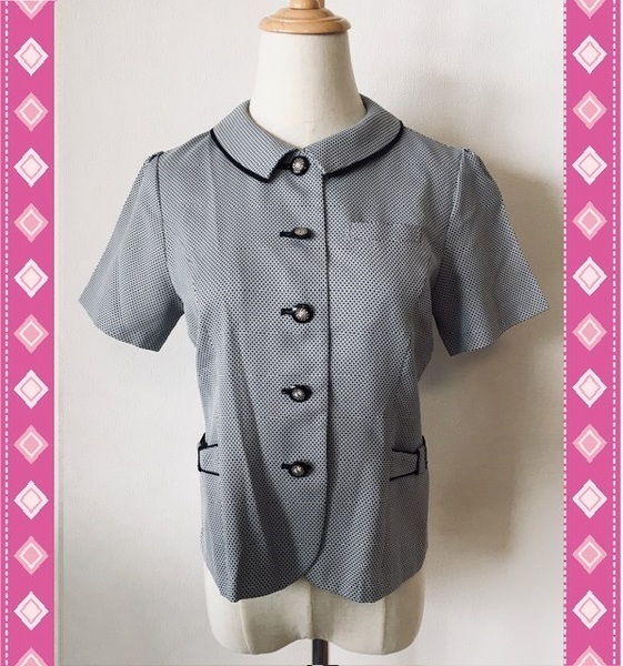 ※Cランク※【中古】SELERY_11号_オーバーブラウス（50560）セロリー/半袖シャツ/かわいいOL会社制服/おしゃれ事務服