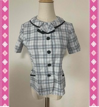 ※Dランク※【中古】SELERY_9号リボン付きオーバーブラウス　59992/セロリー/かわいいOL会社制服/おしゃれ事務服_画像1