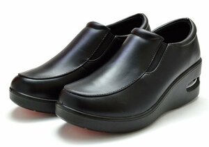 新品 レディース厚底シューズ 2933 黒 23cm レディース厚底靴 レディーススリッポンシューズ ウエッジソール 厚底 靴 婦人靴