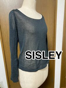 SISLEY シースルーニット イタリア製 黒S