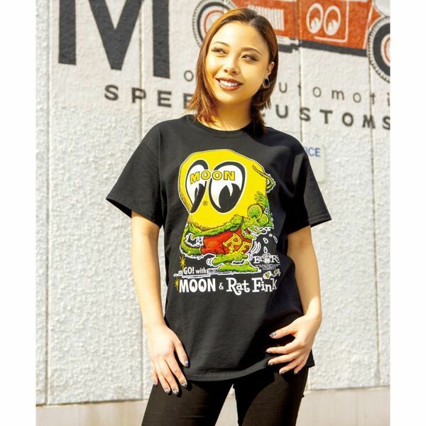 匿名発送 送料込み XLサイズ Rat Fink x MOON Tシャツ ラットフィンク ムーンアイズ mooneyes コラボレーション コラボ ブラック 黒