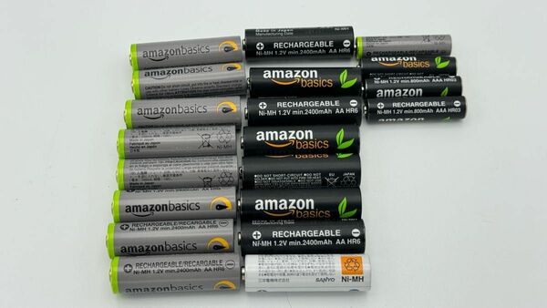 Amazonベーシック 充電池 単3形15個(2400mAh) 単4形4個(800mAh) SANYO eneloop 単3形1個