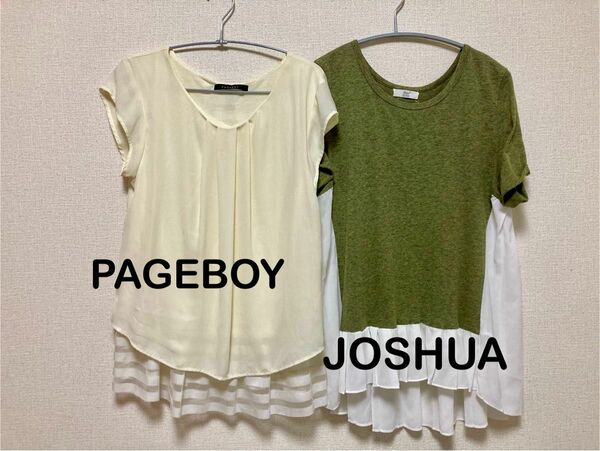 ブラウス レース シフォン　PAGEBOY JOSHUA トップス カットソー 半袖Tシャツ