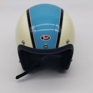 BUCO ブコ TT JET スカイブルー 青白レトロ ジェットヘルメット Lサイズ 58-60cmの画像3