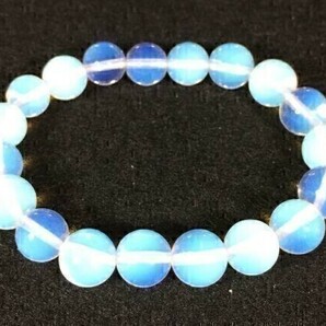【Premio Fortuna】オパールブレスレット オパール(蛋白石)10ミリ珠を使用 非宝石品質 白と透明とブルーのグラデーション 50165■■の画像4