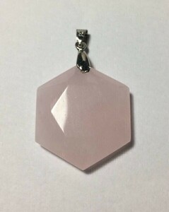 【1円～最落なし】パワーストーン ローズクォーツ 六芒星ネックレス ペンダント 天然石 Hexagram ヘキサグラム 送料無料　208011■■