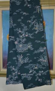  fundoshi six shaku undergarment fundoshi Indigo dyeing fine pattern * silk overall width * width . widely both side return width 23 centimeter length 278 R-520