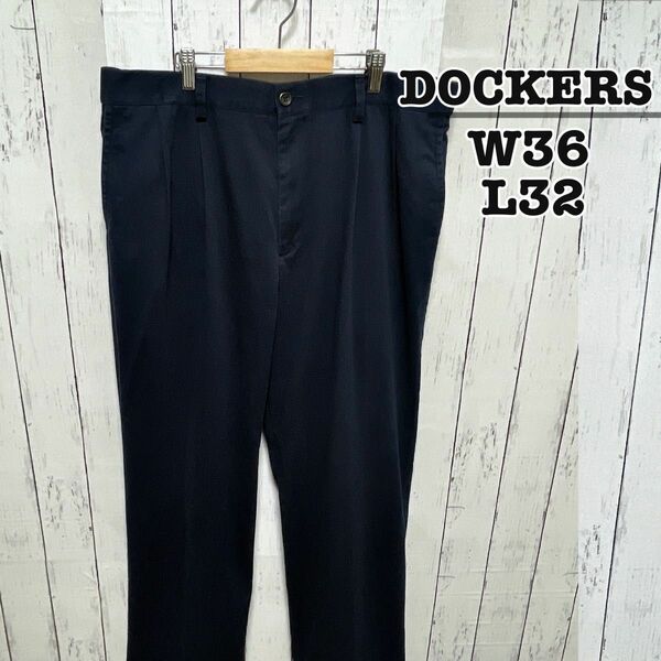 DOCKERS　チノパン　ワークパンツ　ネイビー　W36　リーバイス　USA古着