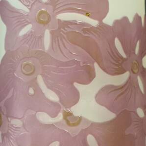 エミール・ガレ 花瓶 キンポウゲ カメオガラス 西洋美術 ガラス工芸 硝子 花器 花 高さ30cmの画像6