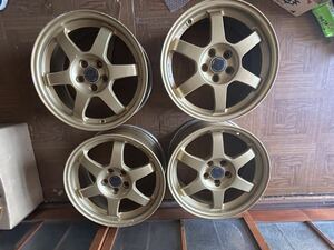 gc8 Impreza sti Genuine　オプション　rays Wheels カーボン　キャップ　曲がり　破損　クラック　無し　Genuine塗装　16 7j off53