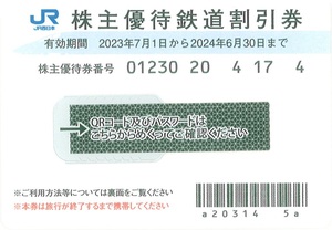 JR西日本 株主優待券（鉄道割引券）9枚まで