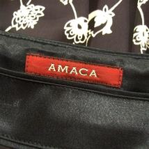 美品/アマカ AMACA フレアスカート 表記 40号 11号 L 相当 古着 黒 ブラック レディース 春 夏 ボトムス 膝丈 ひざ丈 薄手 花柄 フラワー_画像5