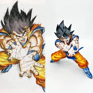 ドラゴンボール 孫悟空 かめはめ波 フィギュア リペイント 二次元彩色 2D DRAGON BALL SON GOKU figure イラスト風