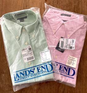 LAND'S END ボタンダウンシャツ　未使用　オックスフォード　サイズ15 1/2 - 33, 32 ピンク、ライムグリーン