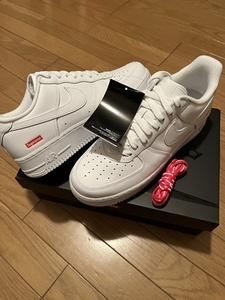 未使用品 ナイキ NIKE シュプリーム SUPREME エアフォース1 AIR FORCE 1 LOW SP 27cm US9 白 ホワイト CU9225 100 黒タグ付き 正規品